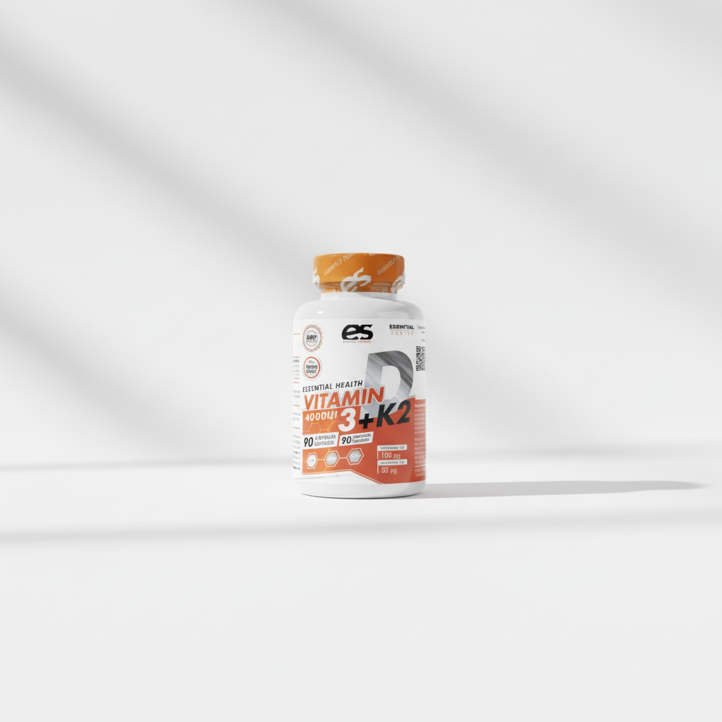 Vitamina D3 K2 minimalista fondo blanco